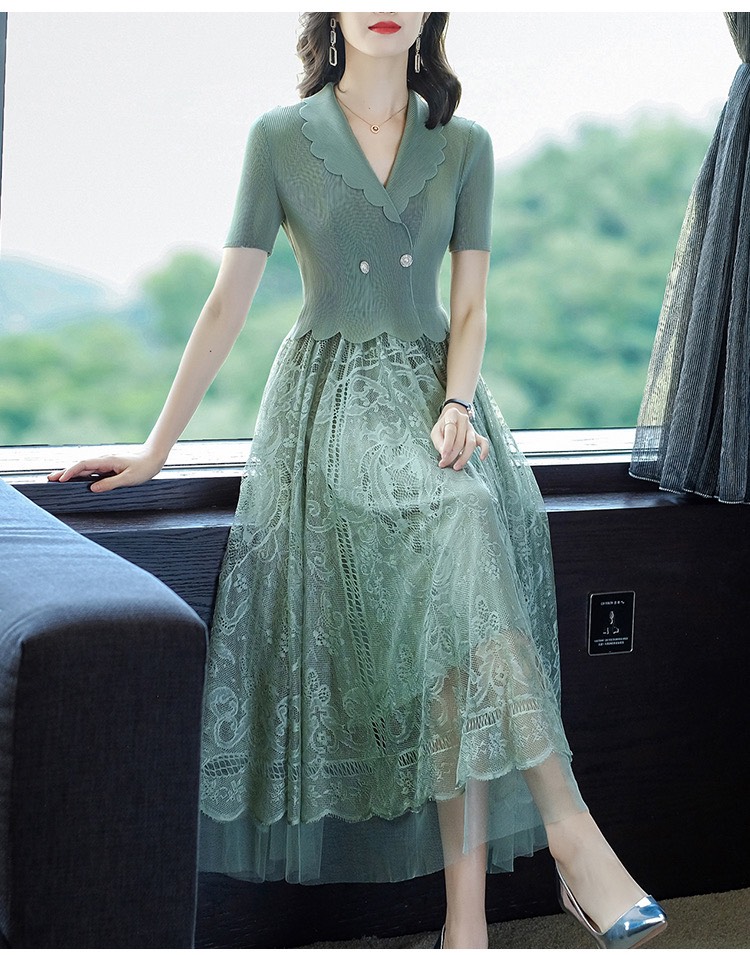ĐẦM LỤA DẬP LY PHỐI REN CAO CẤP D187